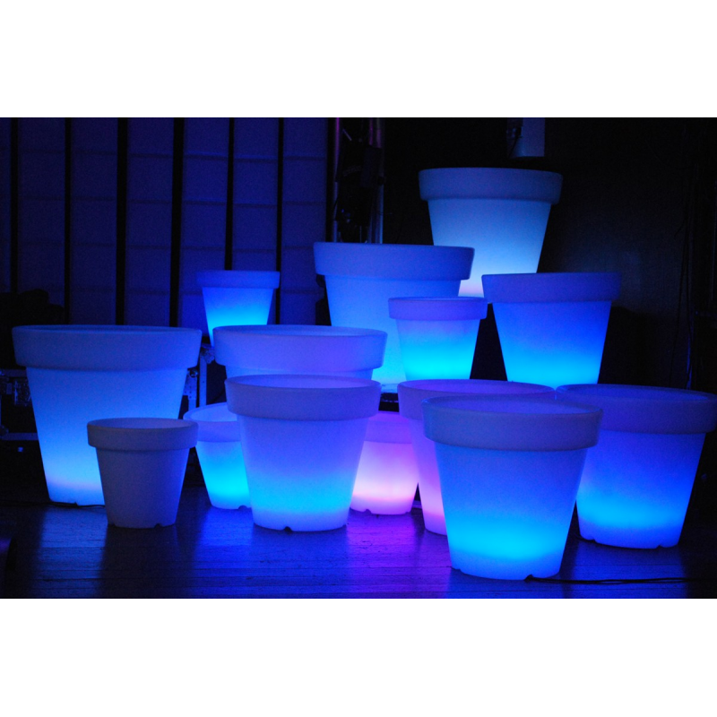 Pack de 2 grands pots à LED h: 60cm