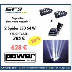 2 SPIDER LED 64 W CW + fly